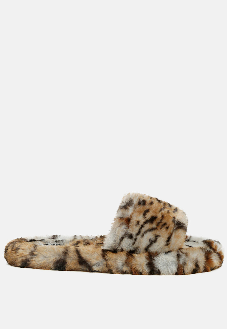 snuggle-in indoor fur flats by ruw#color_brown