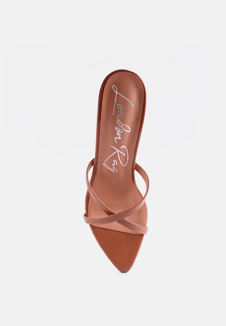 spellbound high heel pointed toe sandals by ruw#color_mocca
