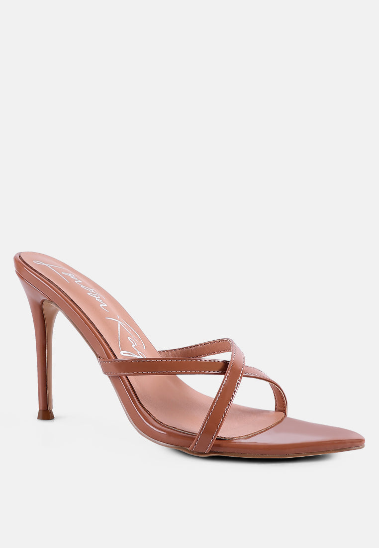 spellbound high heel pointed toe sandals by ruw#color_mocca
