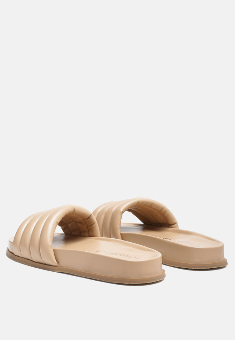 sponge quilted pool slides by ruw#color_tan