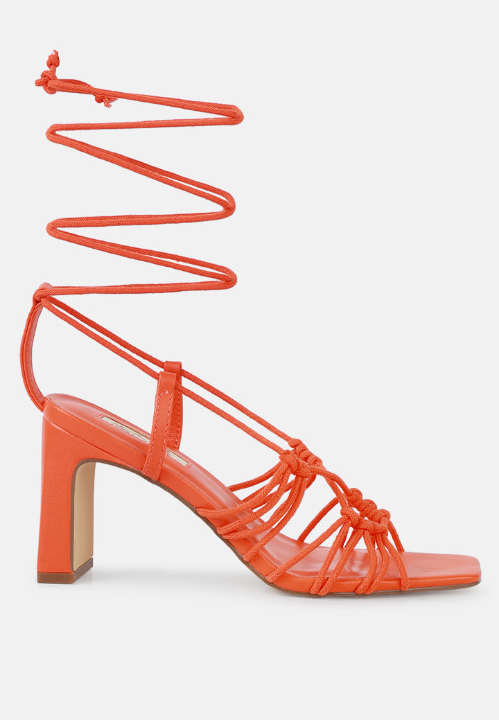 strings attach lace up italian block heel sandals by ruw#color_orange