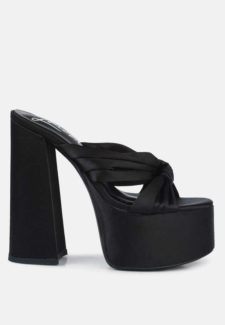 strobing knotted chunky platform heels by ruw#color_black