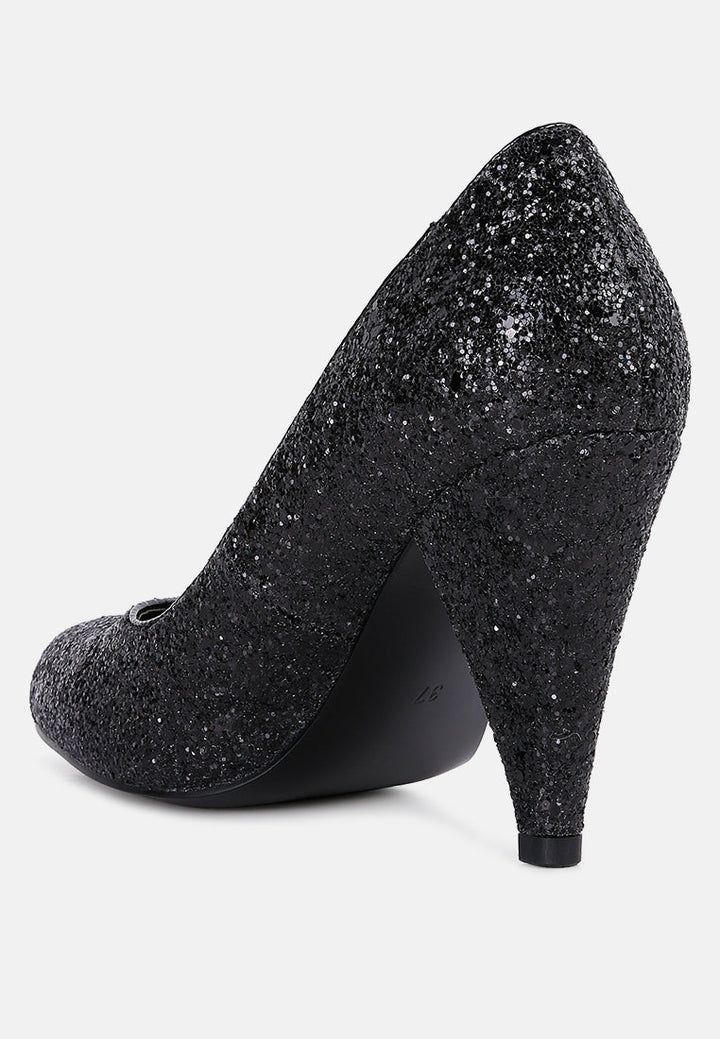 sugar plum glitter conical heel pumps by ruw#color_black