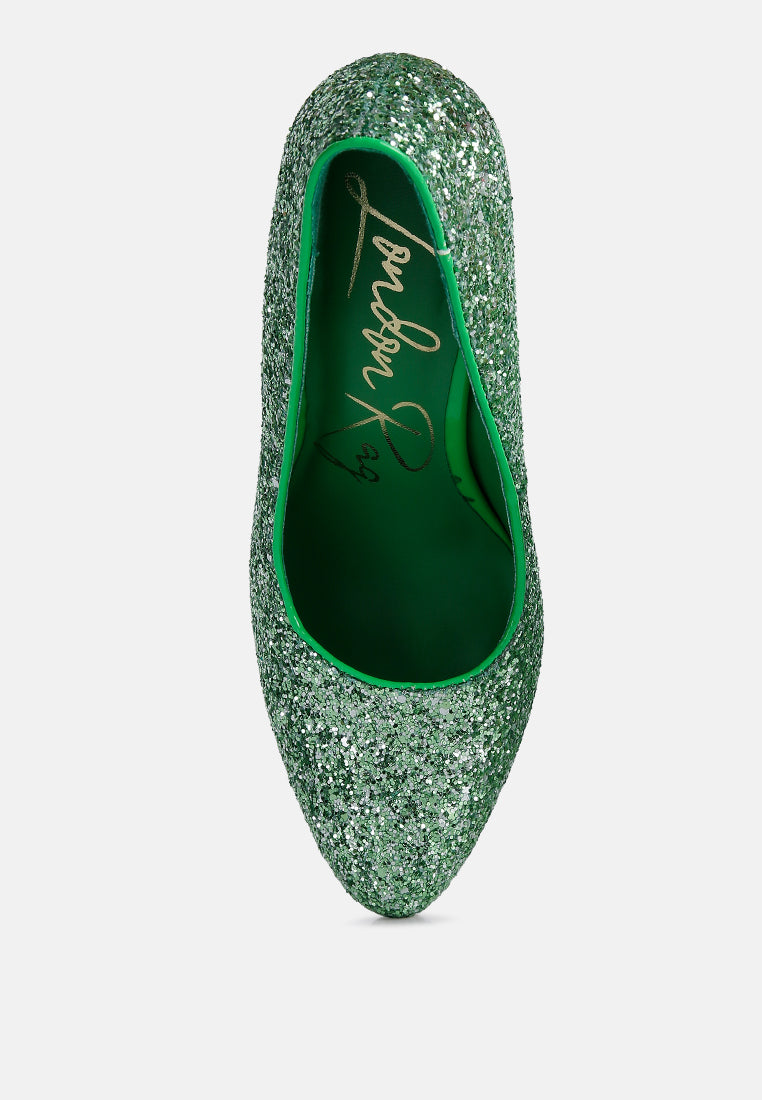sugar plum glitter conical heel pumps by ruw#color_green