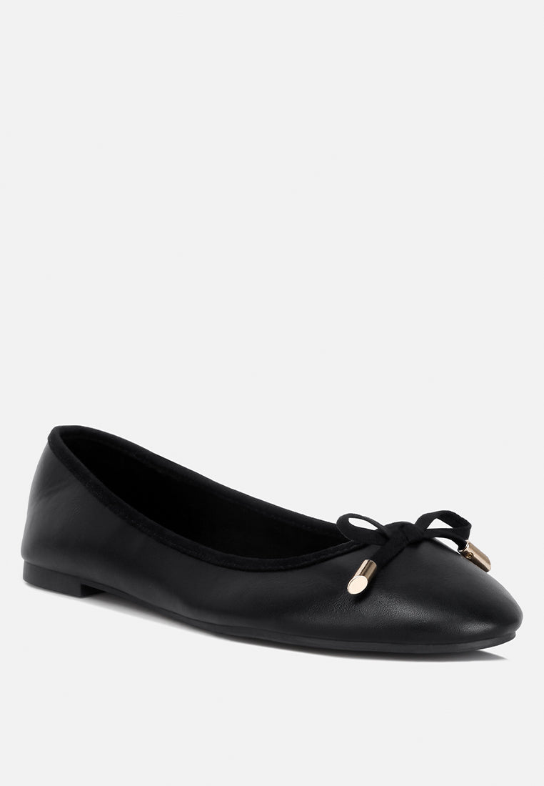 suzzy bow embellished flat ballerinas by ruw#color_black