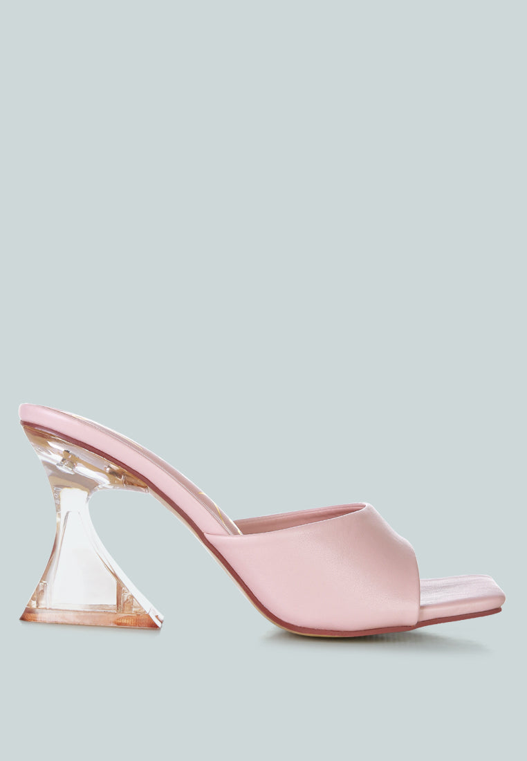 sweet16 clear spool heel sandals by ruw#color_pink