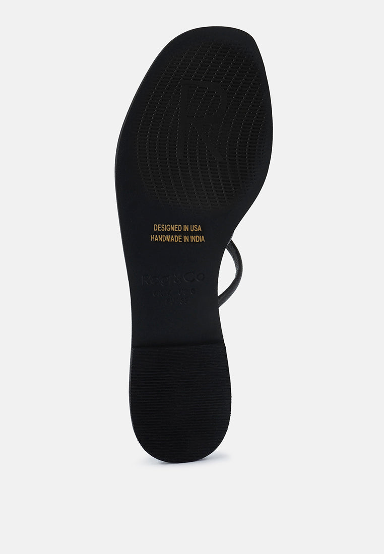 sweetin black strappy flat slip on sandals#color_black