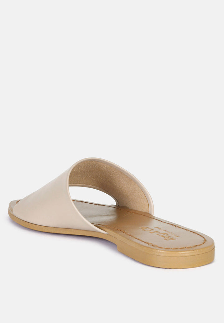 tatami leather classic slide flats by ruw#color_latte