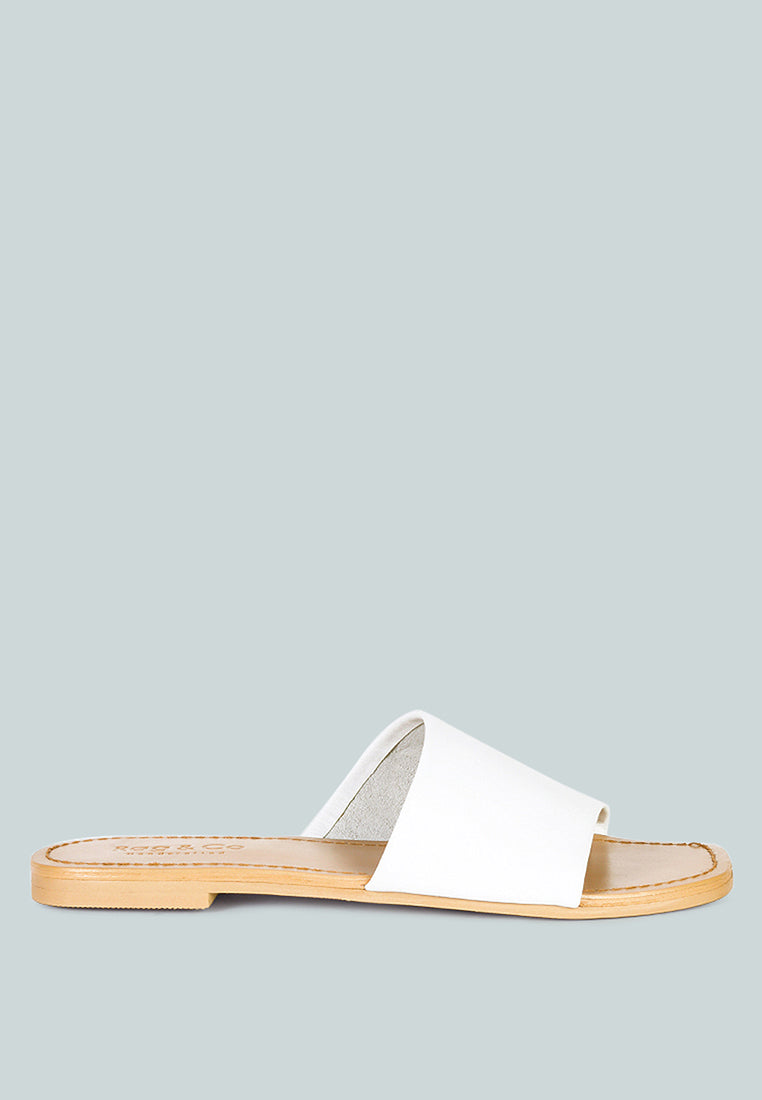 tatami leather classic slide flats by ruw#color_white