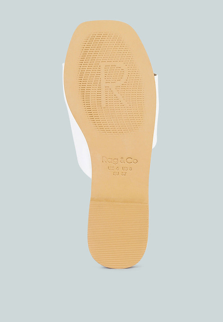 tatami leather classic slide flats by ruw#color_white