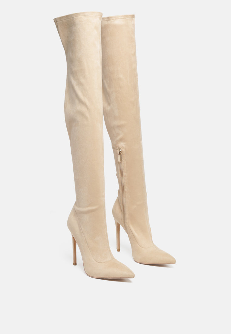 tilera stretch over the knee stiletto boots by ruw#color_beige
