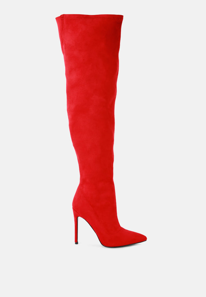 tilera stretch over the knee stiletto boots by ruw#color_red