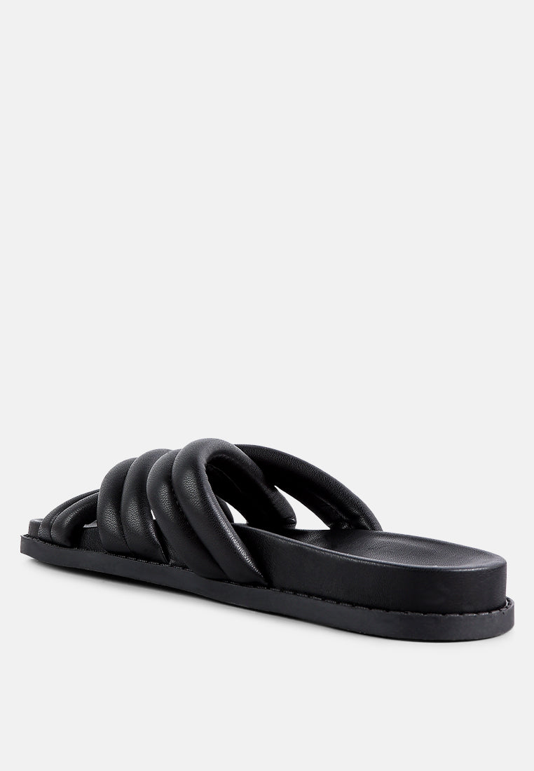 tora quilted strap slider flats by ruw#color_black