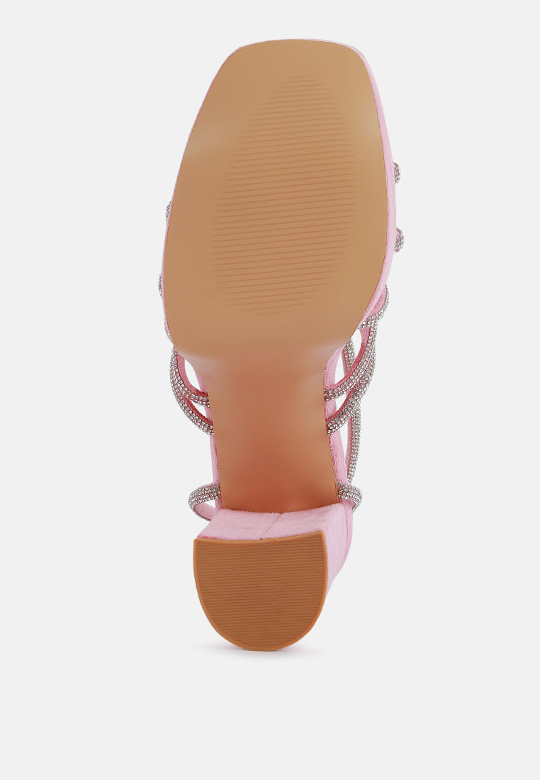 tricks high block heel sandals by ruw#color_pink