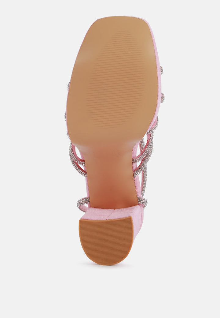 tricks high block heel sandals by ruw#color_pink