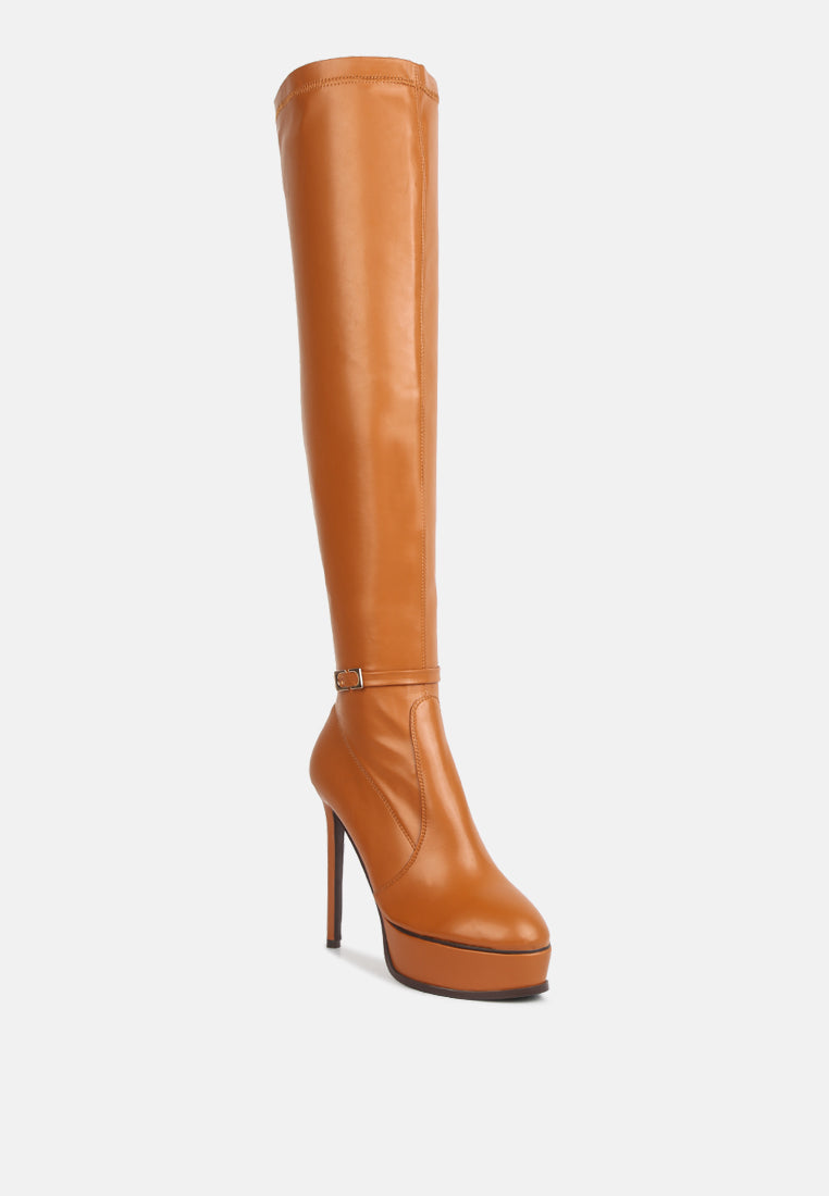twinkles patent stiletto heeled long boots by ruw#color_tan