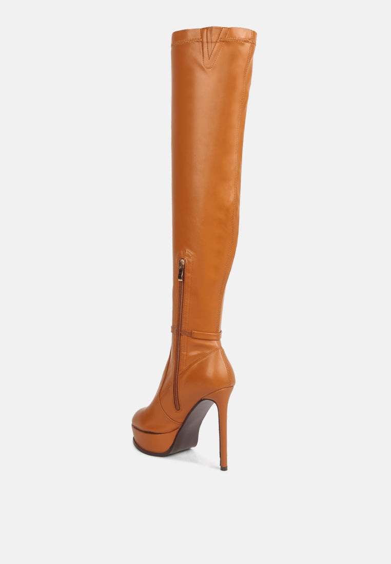 twinkles patent stiletto heeled long boots by ruw#color_tan