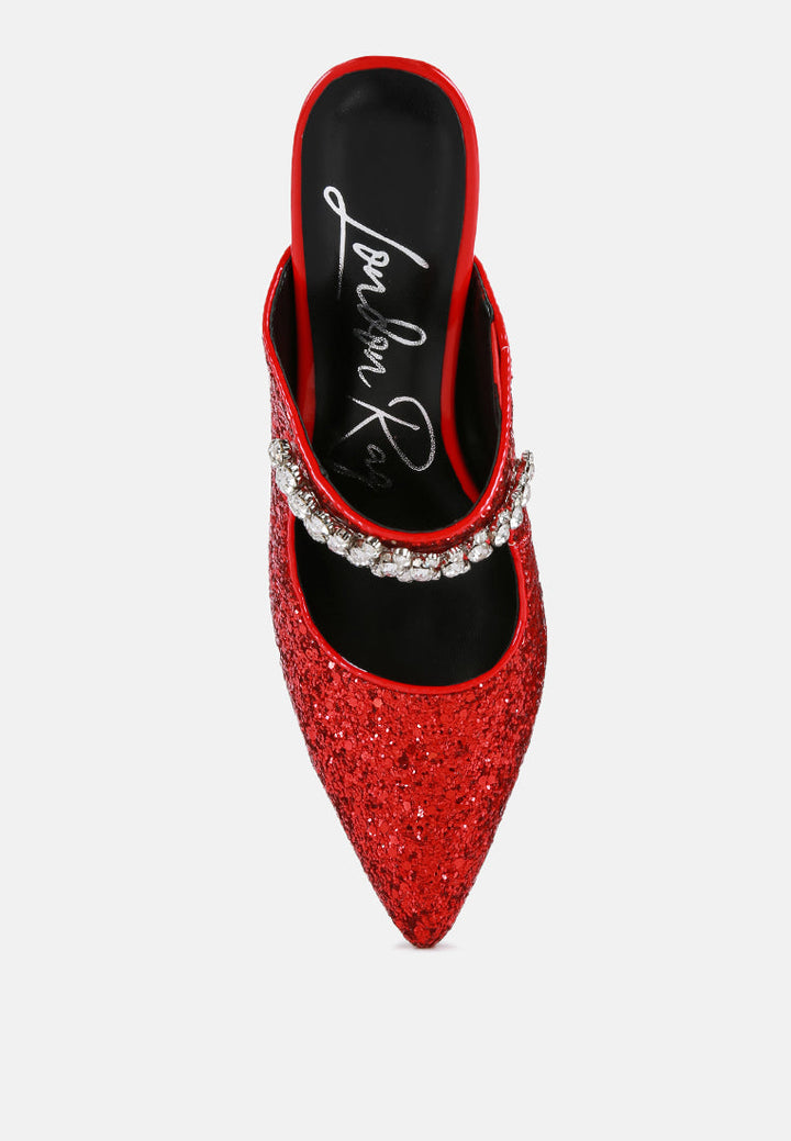 twinklet glitter diamante embellished stilettos by ruw#color_red