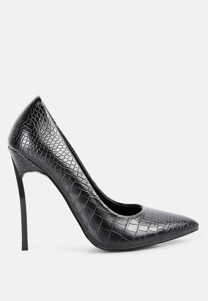 urchin croc high stiletto heel pumps by ruw#color_black