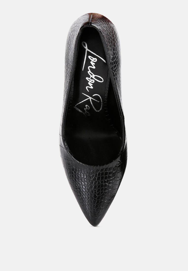 urchin croc high stiletto heel pumps by ruw#color_black