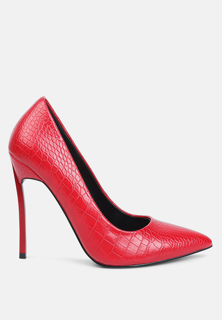 urchin croc high stiletto heel pumps by ruw#color_red