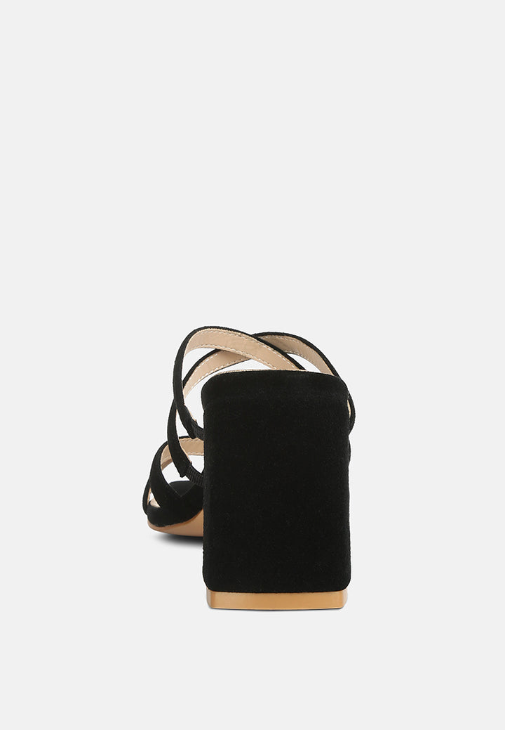 strappy casual block heel sandals#color_black