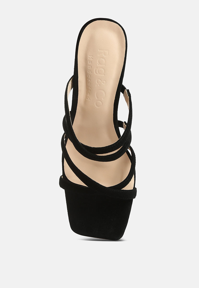 strappy casual block heel sandals#color_black