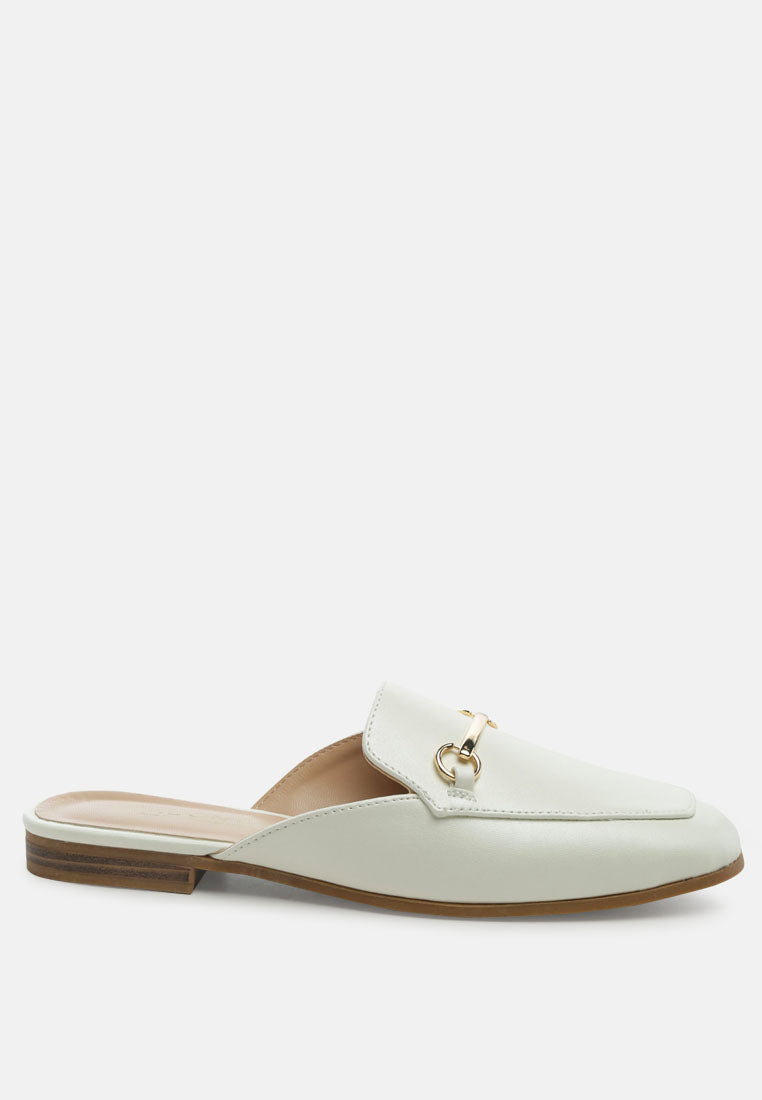 vasiliki faux leather flat mules by ruw#color_white