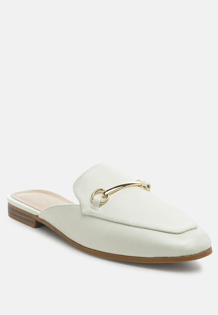 vasiliki faux leather flat mules by ruw#color_white