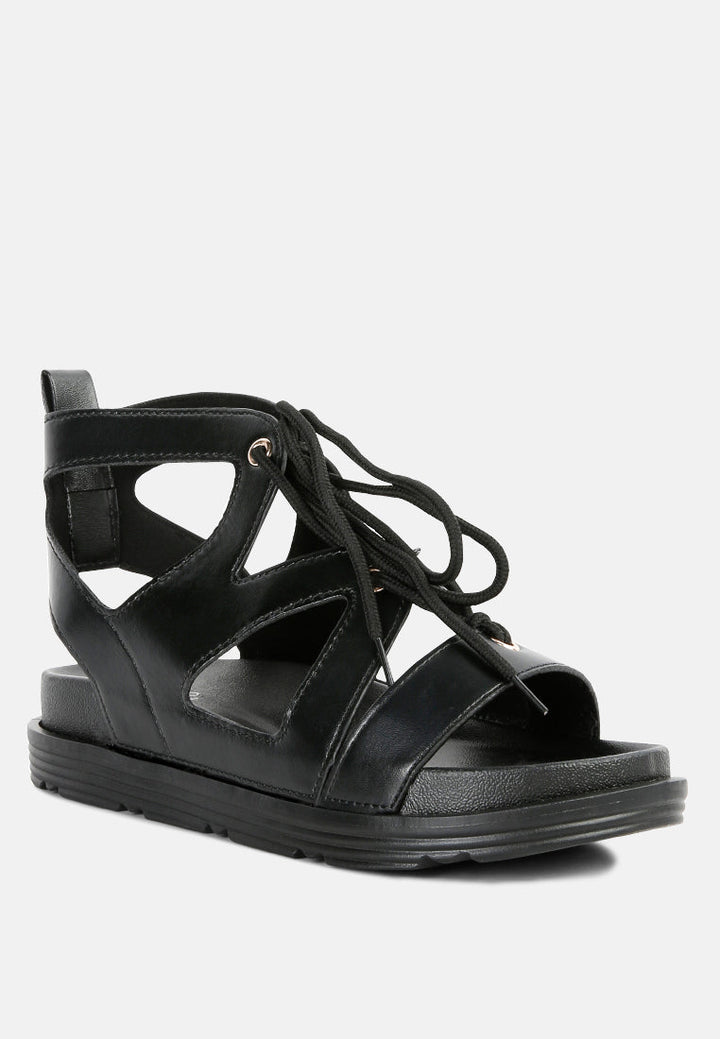 voopret tie-up flat sandals by ruw#color_black