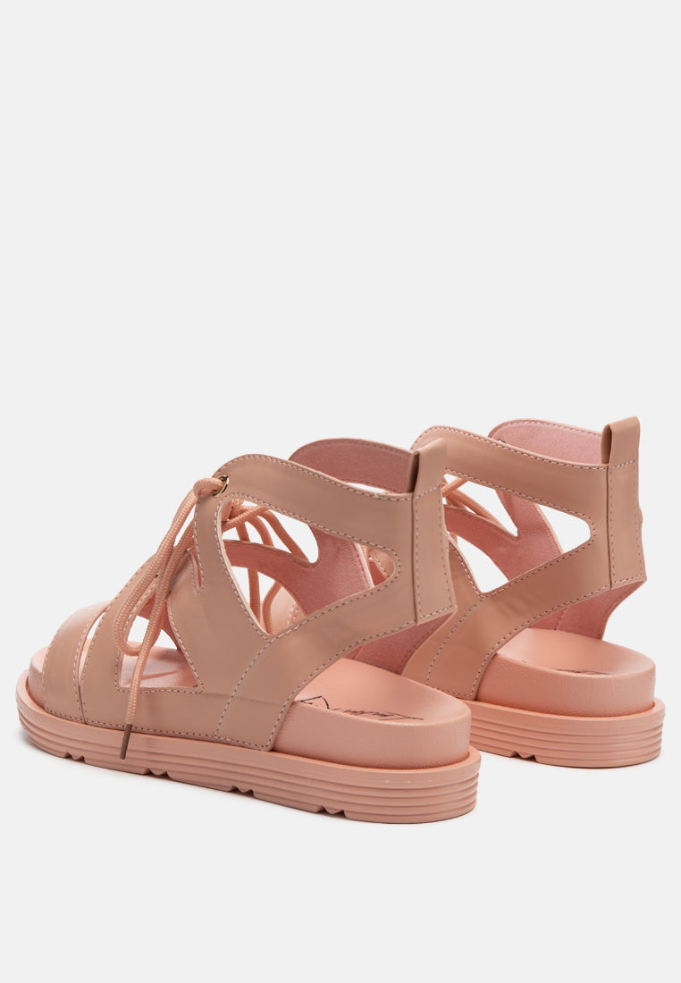 voopret tie-up flat sandals by ruw#color_pink