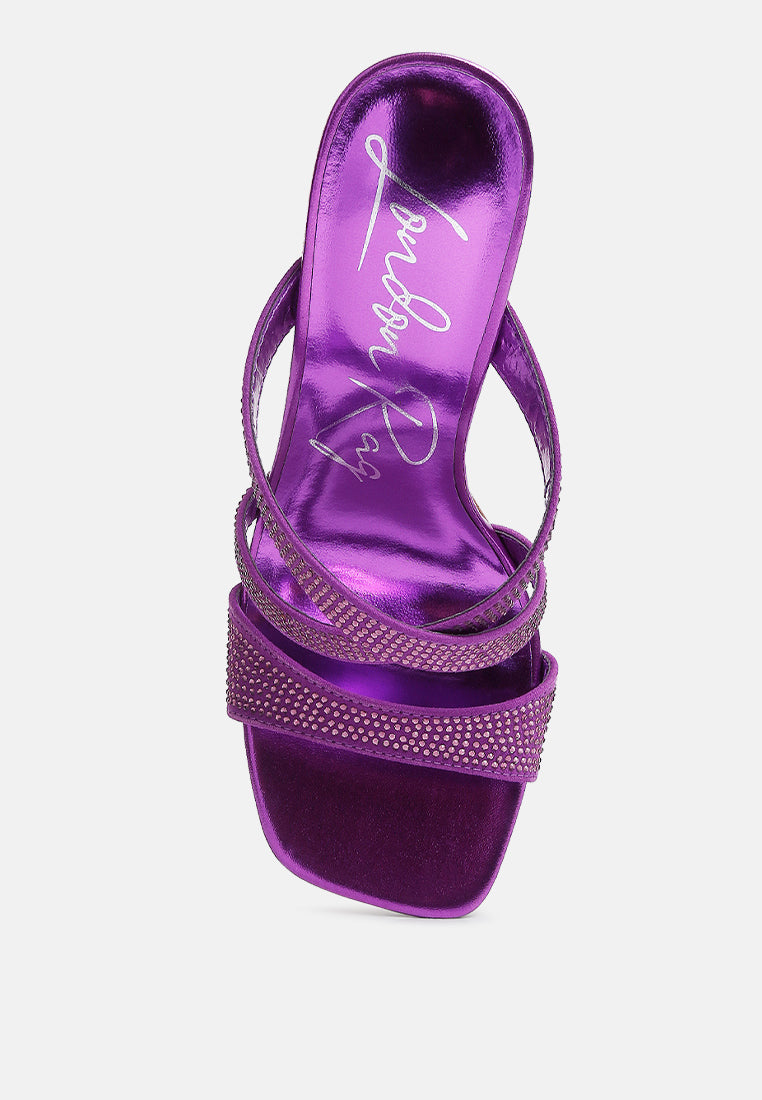 wapit rhinestone embellished straps sandals by ruw#color_purple