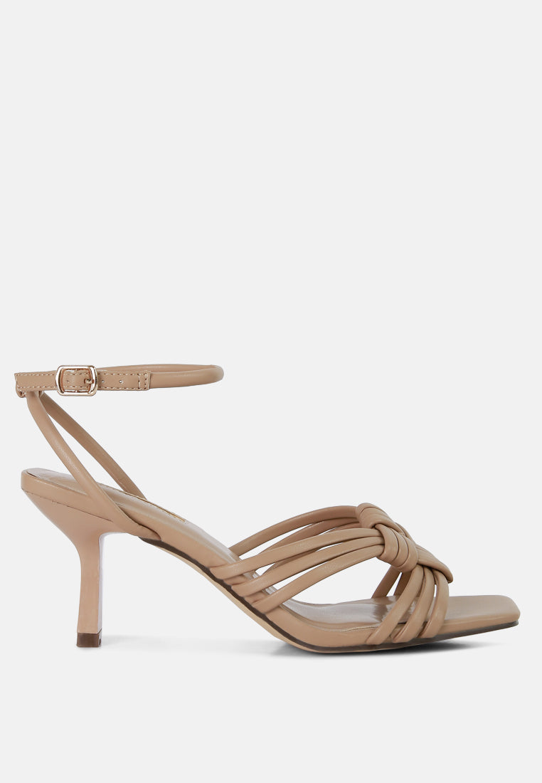 weekend pick box knot pin heel sandals by ruw#color_camel