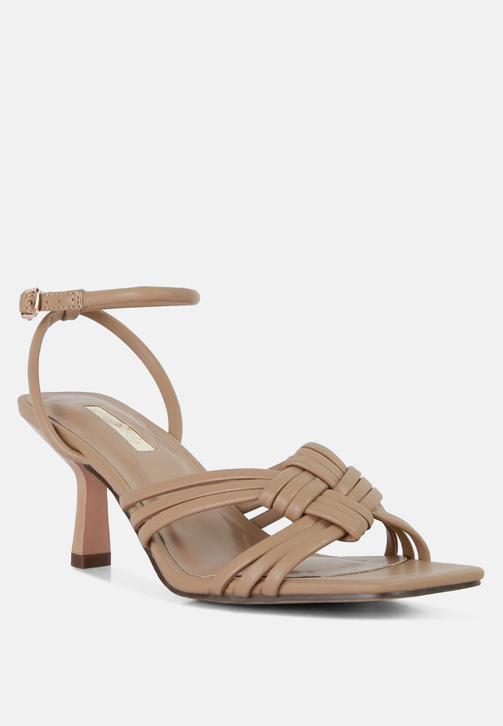 weekend pick box knot pin heel sandals by ruw#color_camel