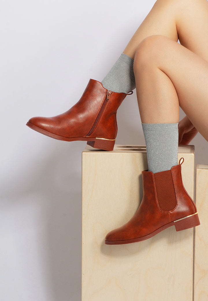 yacht winter basic ankle boots#color_brown