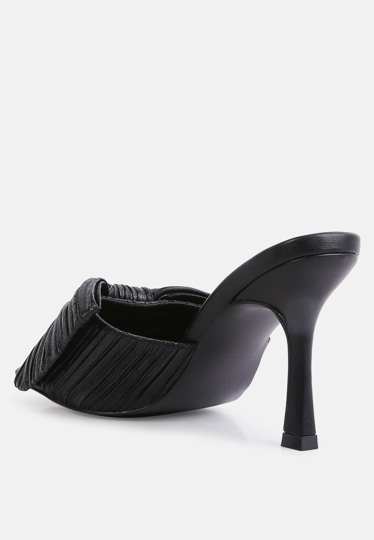 wonderbuz high heeled bow slider sandals by ruw#color_black