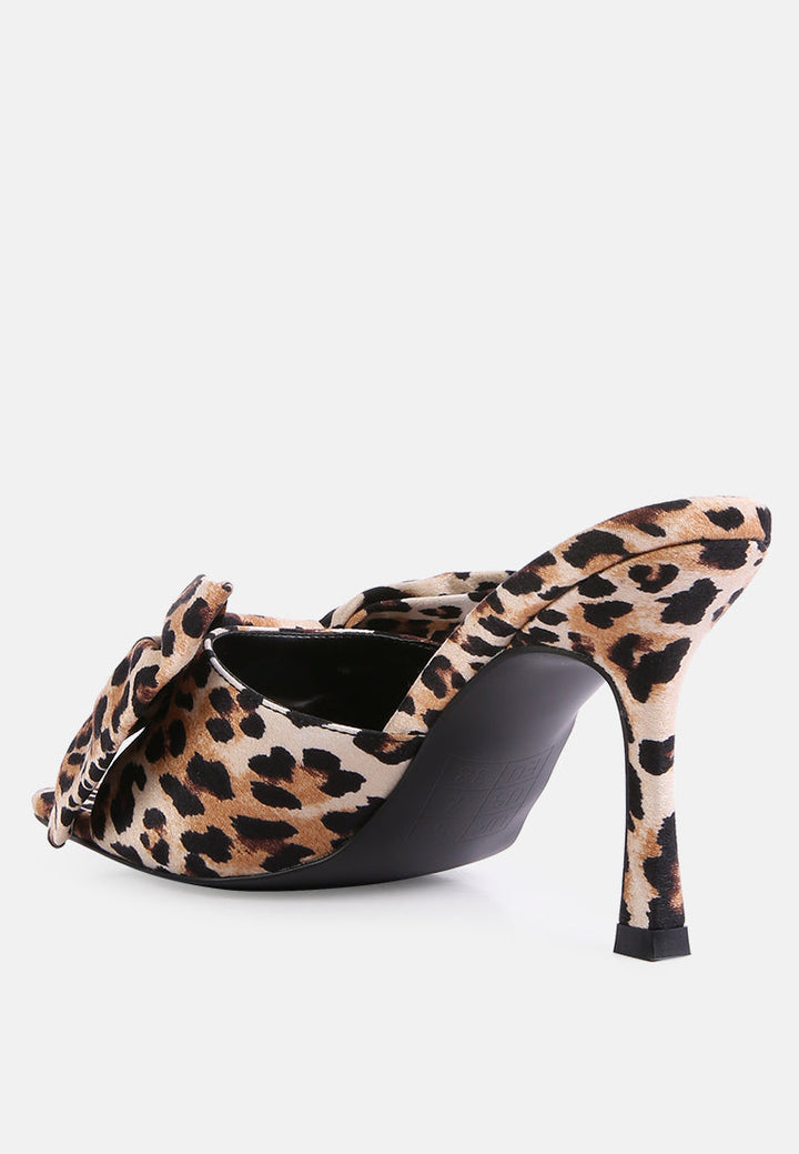 wonderbuz spool heel bow slider heels by ruw#color_leopard