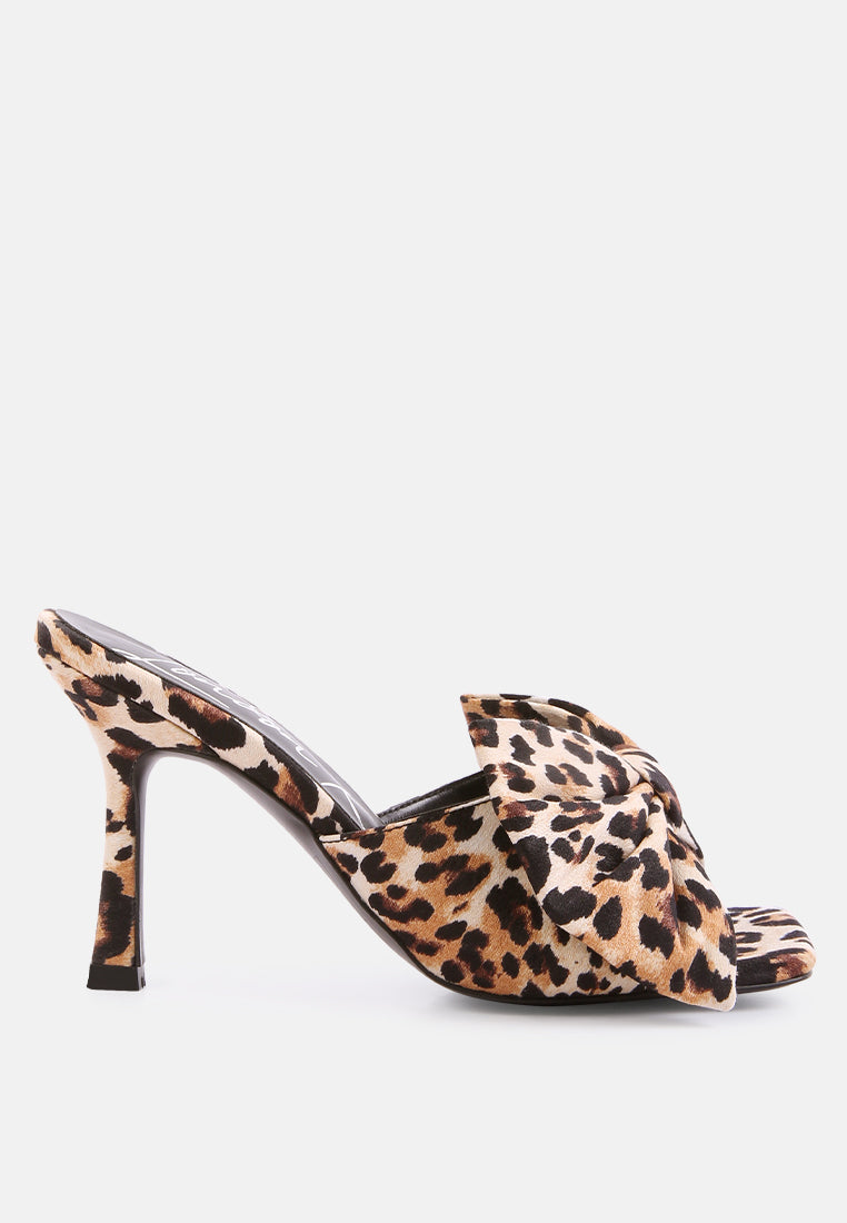 wonderbuz spool heel bow slider heels by ruw#color_leopard