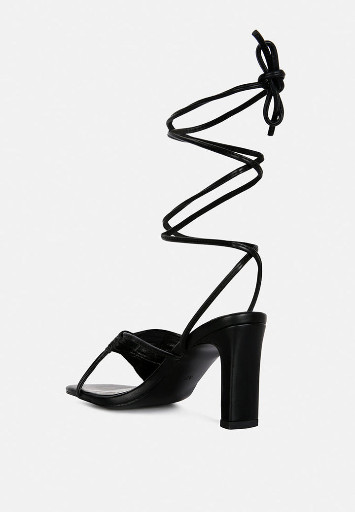 xuxa metallic tie up italian block heel sandals by ruw#color_black