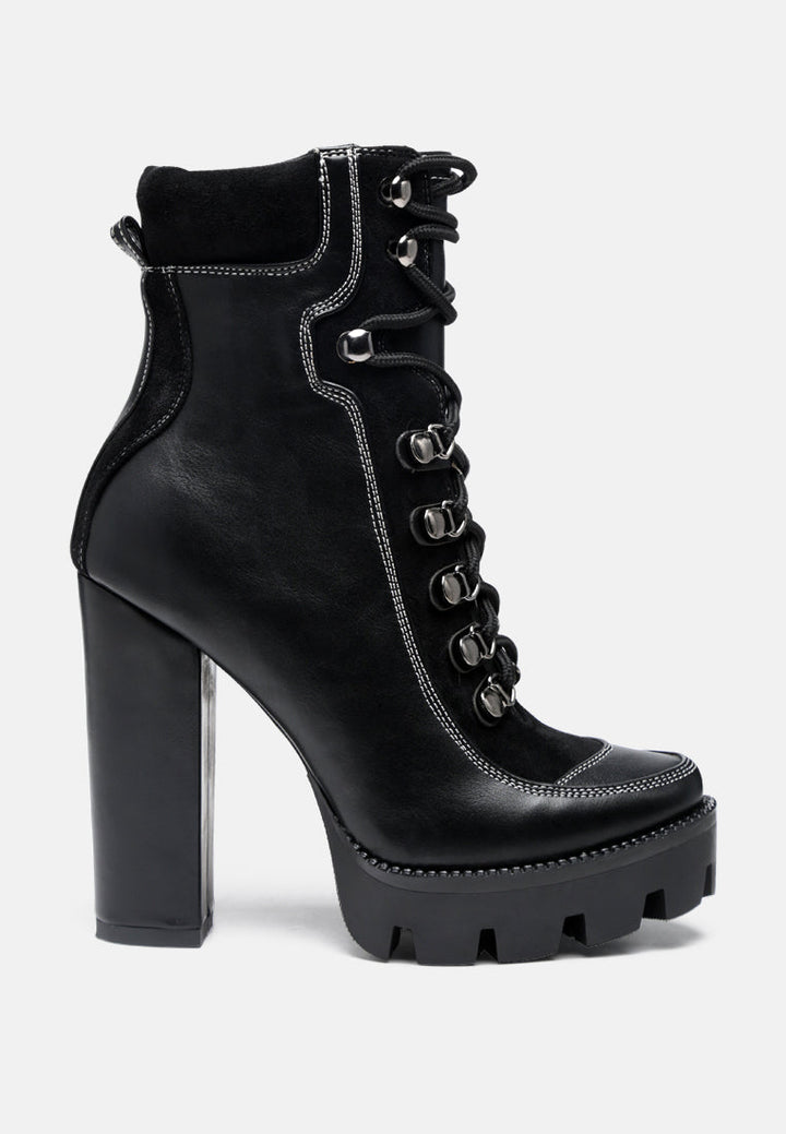 yeti high heel lace up biker boots by ruw#color_black