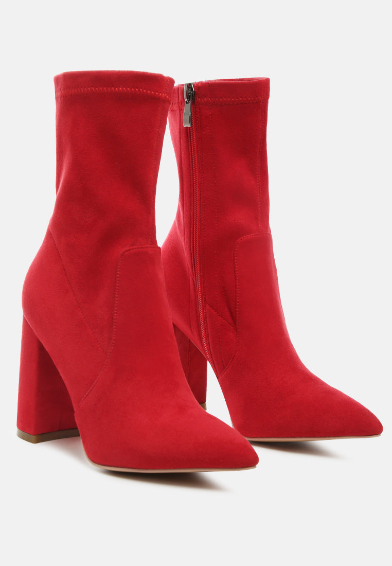 zahara faux suede block heeled boots by ruw#color_red