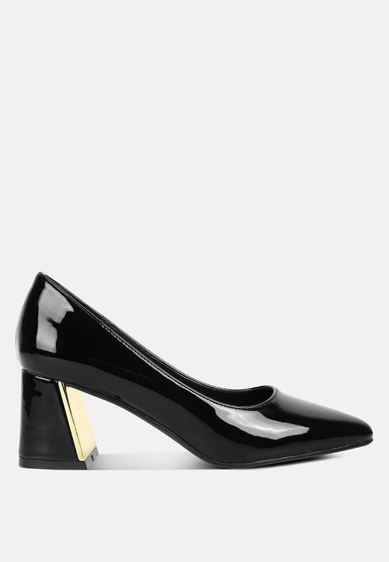 zaila metallic accent block heel pumps by ruw#color_black