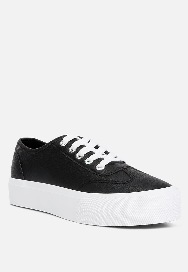 zenda chunky flatform sneakers by ruw#color_black