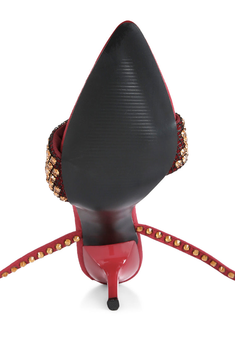 zurin black high heeled diamante sandals by ruw#color_burgundy
