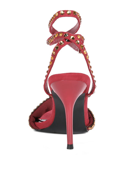 zurin black high heeled diamante sandals#color_burgundy